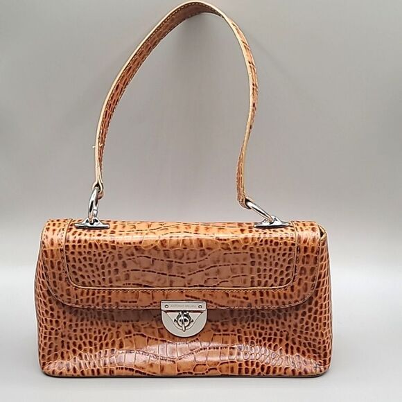 Antonio Melani Orangey Tan & Brown Faux Crocodile Bag - Picture 2 of 10